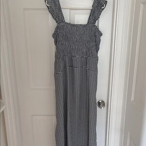 Navy and White Gingham Dress